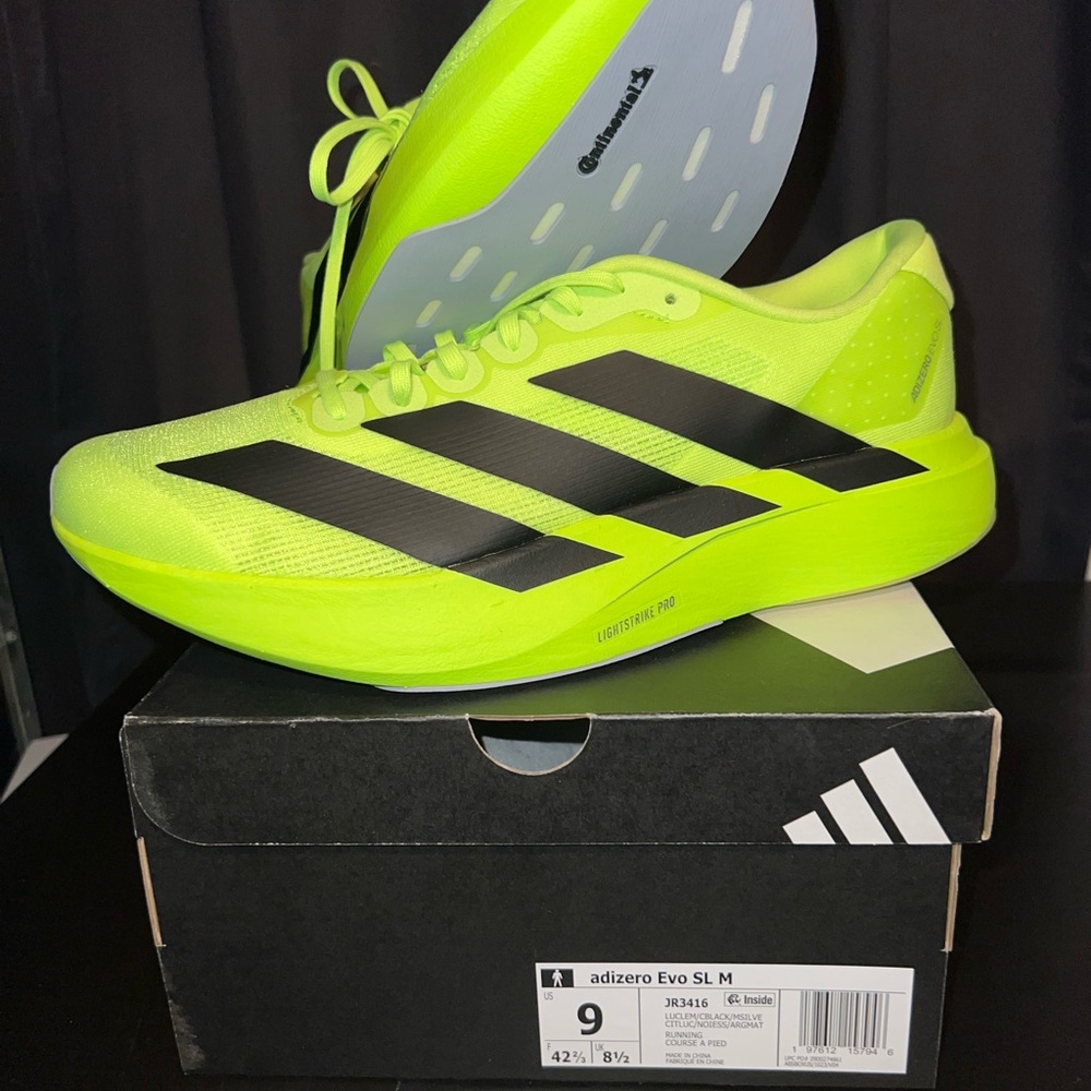 Adidas Adizero Evo SL Men's Shoes - Bright Yellow and Black